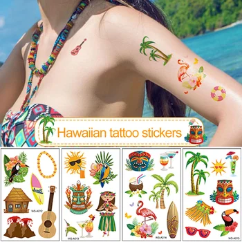 10шт Временная татуировка для Гавайской вечеринки, Наклейка для украшения Девичника, Наклейка для временной татуировки для команды подружек невесты