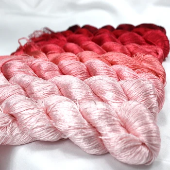 1шт 100% шелковая нить ручная вышивка 400 м шелковая нить для вышивания розовой серией 8 градиентных цветов