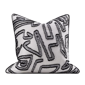 3D Арт Серый Чехол для подушки с цветочным узором Декоративная наволочка Современный Роскошный Художественный диван Кресло Постельное Белье Coussin