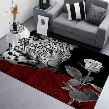 3D леопардовый тигровый ковер для гостиной, домашний декор, Диван, стол, коврики большой площади, Прикроватный коврик для спальни, нескользящий коврик для ванной комнаты