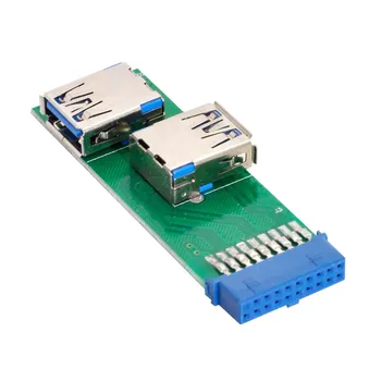 Cablecc Двухсторонний разъем USB 3.0 A Type для подключения к материнской плате 20Pin 19-контактный разъем для адаптера PCBA со светодиодом