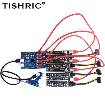 TISHRIC PCI Express Multiplier PCIE 1-4 Порта 1x Переходная Пластина для Майнинга с PCIE Riser 009s/009s Plus Riser Card для майнинга