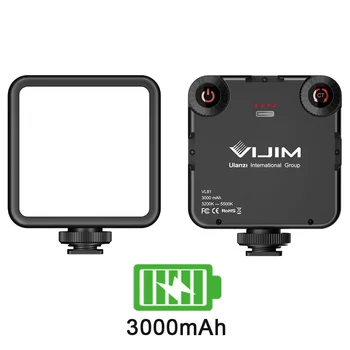 VL81 LED Video Light Camera Light 3200-5600K 850LM 6,5 Вт С Холодным Башмаком Mini Vlog Fill Light 3000mAh Panel Lamp Фотография