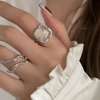 YONGMAN Стерлингового серебра 925 пробы, открывающие модные кольца Ins для женщин и девочек, подарочные украшения R37