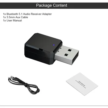 Адаптер аудиоприемника Bluetooth 5.0 Автомобильный комплект Беспроводной музыки 3,5 мм Aux USB Power Auto Bluetooth Стерео для автомобильного радио Mp3 Пк