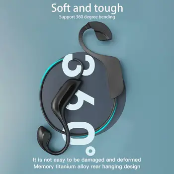 Беспроводная гарнитура костной проводимости Bluetooth 5.0 Спортивные наушники С шумоподавлением Подвесные наушники с микрофоном для езды на велосипеде и бега