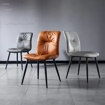 Европейские легкие Роскошные обеденные стулья, стул для домашнего ресторана со спинкой, мебель для столовой, Дизайнерский Простой Кухонный обеденный стул