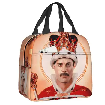 Женская сумка для ланча с изоляцией Freddie Mercury, портативный термоохладитель, ланч-бокс для рок-группы Queen, Рабочие школьные сумки для пикника