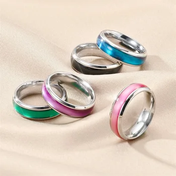 Женское кольцо из нержавеющей стали шириной 6 мм в стиле ретро Пяти цветов, новейшие популярные ювелирные изделия, Лучший выбор подарков оптом