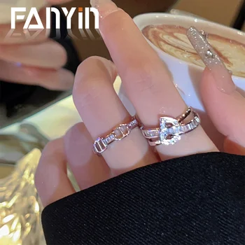 Женское кольцо с открытым цирконом FANYIN, новейшее легкое роскошное кольцо с микро-инкрустацией