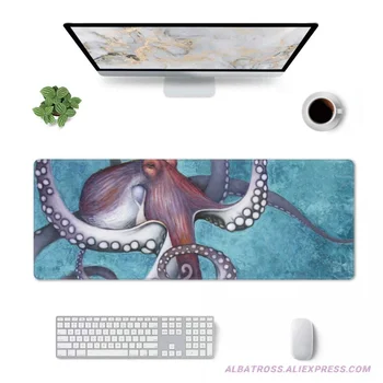 Игровой коврик для мыши Green Octopus с резиновыми прошитыми краями Коврик для мыши 31,5 