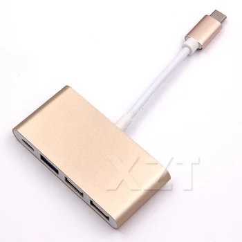 Кабель Mini USB-Адаптер USB-КОНЦЕНТРАТОР Type C-Type C / USB 3.0 2 Порта USB 2.0 для Телефонного кабеля для Macbook PC
