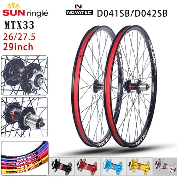 Комплект колес для горного велосипеда Sunringle 26/27.5 29er Novatec D041/D042SB Ступица QR /TA 100x135 мм 110x142 мм 7-12 S HG/MS/XD MTB Колесо MTX33