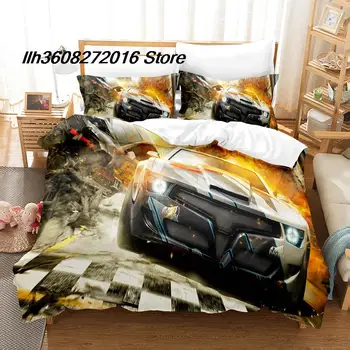 Комплект постельного белья для гоночного автомобиля SUV Single Twin Full Queen King Size, комплект постельного белья для детской спальни Aldult, комплекты пододеяльников для пуховых одеял 3D Cool, комплект простыней