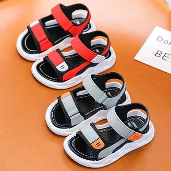 летние детские сандалии Baotou, Корейская версия нескользящей мягкой подошвы, пляжная обувь для маленьких, средних и больших мальчиков, Детские сандалии