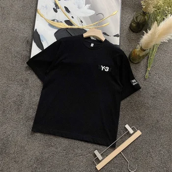 Мужская повседневная футболка Yohji Y-3 Yamamoto 23SS с фирменным принтом, свободная летняя модная спортивная футболка