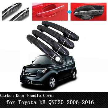 Наклейки для защитного чехла автомобиля, крышка наружной дверной ручки для Toyota bB QNC20 2006 ~ 2016, Автомобильные аксессуары из черного углеродного волокна
