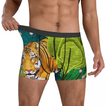 Нижнее белье Jungle Tiger, мужские трусы с изображением диких животных, эластичные боксерские шорты, шорты-боксеры, большие размеры