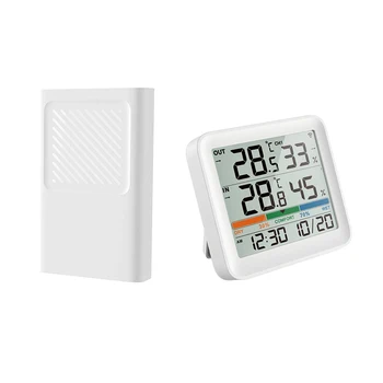 Новый датчик температуры и влажности, часы для домашней жизни, Высокоточный монитор температуры в помещении для детской комнаты C/F с наружным блоком
