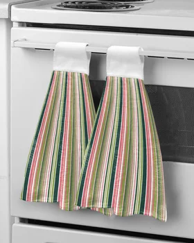 Полотенце для рук с красочной полосатой текстурой для кухни, впитывающая салфетка для мытья посуды, микрофибра, подвесное полотенце для ванной