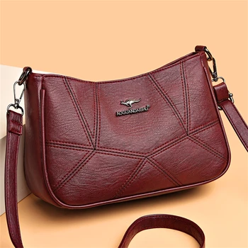 Роскошные дизайнерские сумки через плечо из искусственной кожи для женщин 2023, простая однотонная сумка-мессенджер, повседневная сумка-тоут, кошелек и сумочка