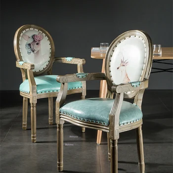 Скандинавский обеденный стул, Кухонная мебель, стул со спинкой из американского дерева, Современные Простые обеденные стулья с кожаной подушкой для отдыха, стул для ногтей