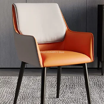 Скандинавское кресло и Обеденные стулья Accent Дизайнерские кожаные Роскошные Обеденные стулья Складные акценты Silla De Comedor Мебель для дома