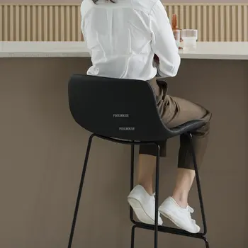 Современные Легкие Роскошные Железные Художественные Барные Стулья для Домашней Мебели Ресторанный Высокий Барный Стул Со Спинкой Nordic Leisure Chair для Кухни
