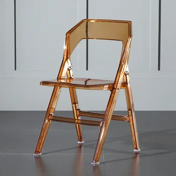 Современные портативные стулья для молочного чая, Прозрачные складные стулья, обеденный стул с хрустальной спинкой, повседневная мебель Sedie Da Pranzo