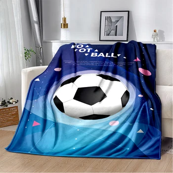 Футбольное фланелевое одеяло, спортивное тематическое одеяло, удобное легкое теплое одеяло для кровати, дивана, украшения дивана