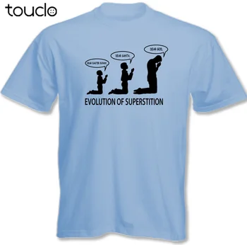 Эволюция суеверий - Мужская Забавная Атеистическая футболка Atheism T-Shirt 2019, Модные Мужские Классические Топы, Футболки, Забавные Повседневные
