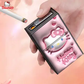 Электронная Зажигалка Sanrio Hello Kitty Kuromi Cinnamoroll My Melody Портативная Зажигалка Тибетский Дым Двойного Назначения Артефакт Подарок