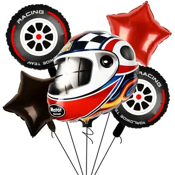 5ШТ Мотошлем Колесо с воздушным шаром, гоночные шины, воздушные шары, декор для дня рождения, гоночный автомобиль для мальчиков, байк, мотокросс, принадлежности для вечеринок Hot Wheel