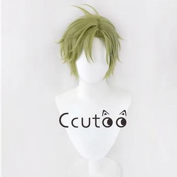 Game Nu: Карнавальный парик из оливина для косплея, зеленые короткие термостойкие парики для косплея из синтетических волос