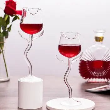Винный Бокал из боросиликатного стекла Изысканная Устойчивая Основа Прозрачный Кубок в форме розы Бокалы для Шампанского для дома