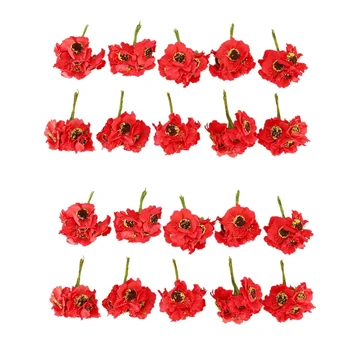 Лучшие Высококачественные Шелковые Маки Камелия 5 см 120шт Искусственные Цветы Кукурузный Мак Ручной Работы Маленькое Свадебное Украшение (Красный)