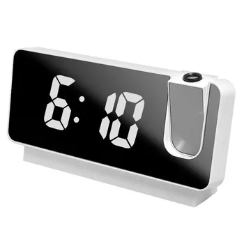 Светодиодный цифровой будильник Настольные часы Электронные Настольные часы USB Будильник FM Радио Проектор времени для спальни гостиной